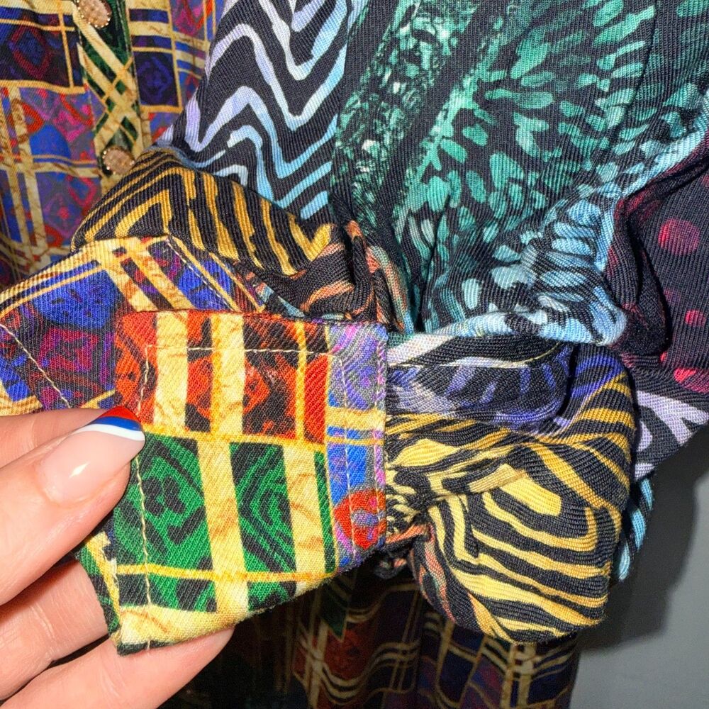 Sassy Jones Geo Print Colorful Maxi Shirt Dress - XL - Picture 10 of 10